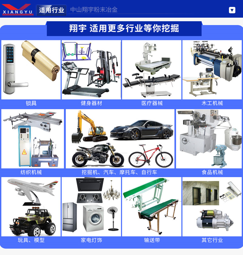 粉末冶金適用行業(yè) 粉末冶金適用行業(yè)